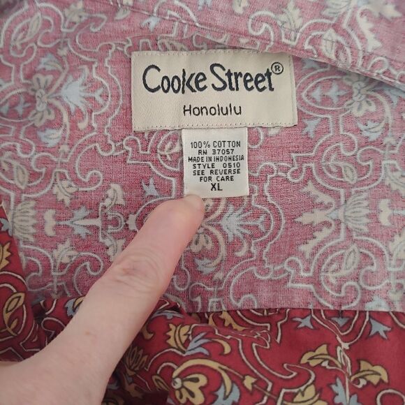 Cooke Street Men's Vintage Hawaiian Shirt Size XL Red - Picture 4 of 8